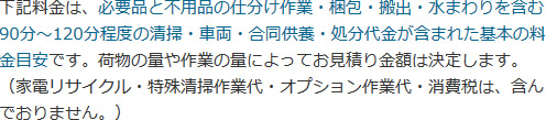 下記料金について